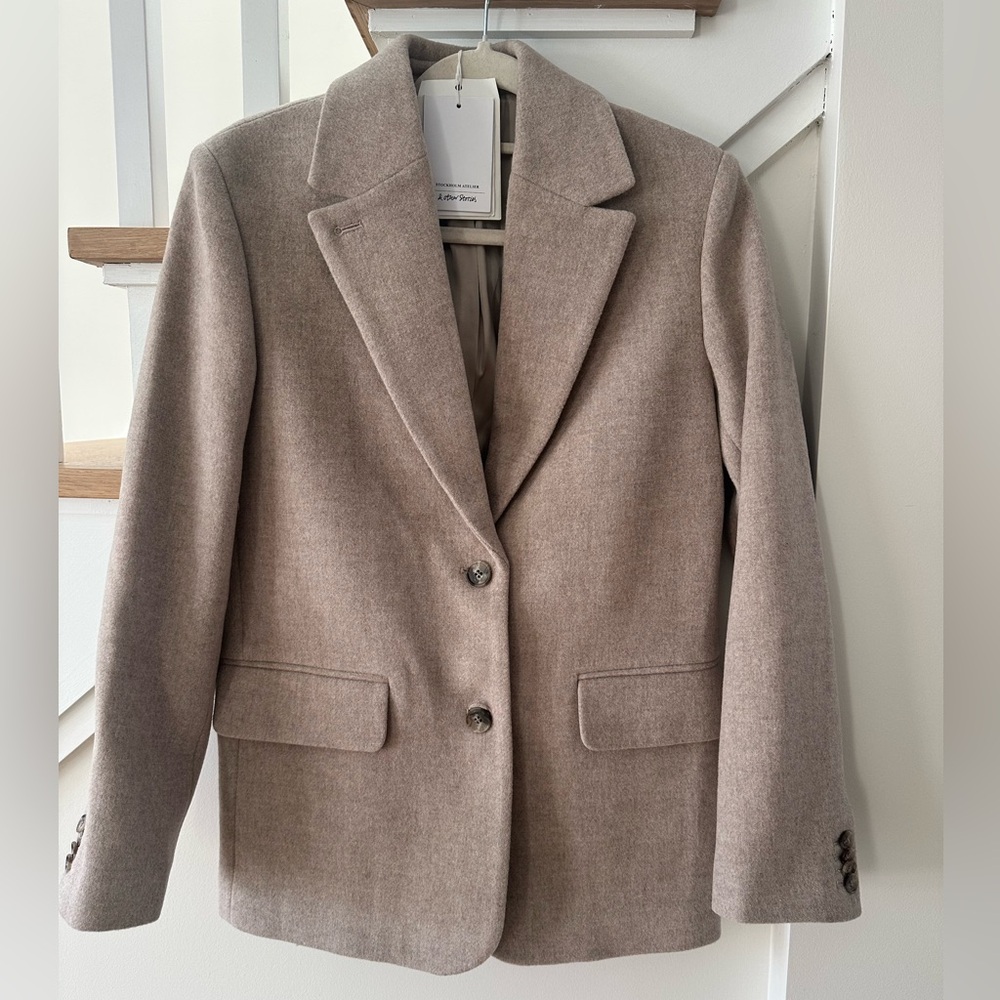 & Other Stories Beige Wool Blazer Size 0 NWT